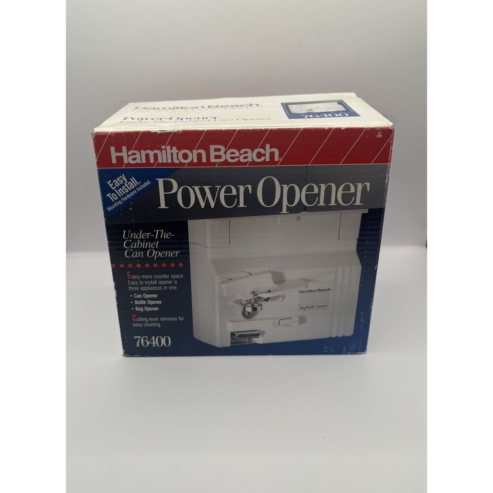 Hamilton Beach 76400 Under-Cabinet Can Opener W/ Manual & Mounting Hardware.